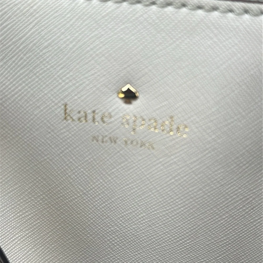 Kate Spade 'Maise' Two Way Color Block Cream & Gray Satchel Bag Saffiano Leather